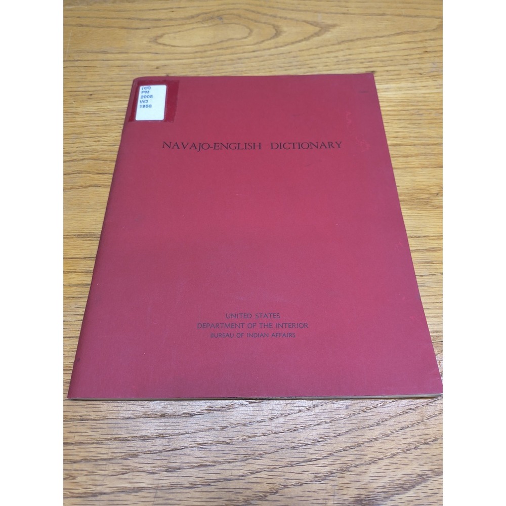 NAVAJO-ENGLISH DICTIONARY 1958 PB WINDOW ROCK AZ U.S. DEPARTMENT OF INTERIOR